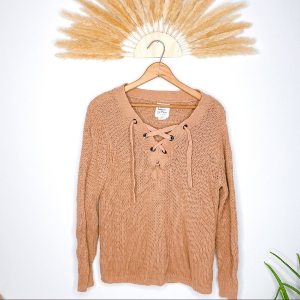 Tan sweater "between me and you" size S